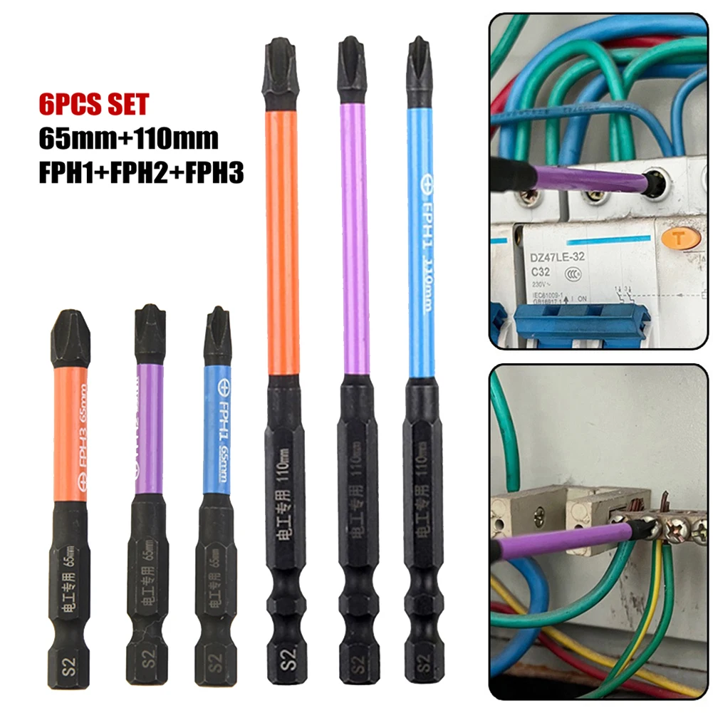 6pcs Special Cross Screwdriver Bit Slotted Cross With Magnetism For Electrician FPH1 FPH2 FPH3 65mm 110mm Screwdriver Hand Tools
6pcs Special Cross Screwdriver Bit Slotted Cross With Magnetism For Electrician FPH1 FPH2 FPH3 65mm 110mm Screwdriver Hand Tools