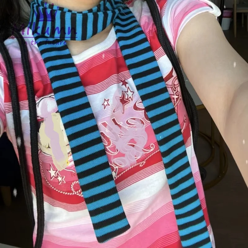 Mikumn Harajuku Gothic Blue Black Striped Scarf Y2k Punk Girls Small Knitted Long Scarves Fashion Neckerchief Streetwear
Mikumn Harajuku Gothic Blue Black Striped Scarf Y2k Punk Girls Small Knitted Long Scarves Fashion Neckerchief Streetwear