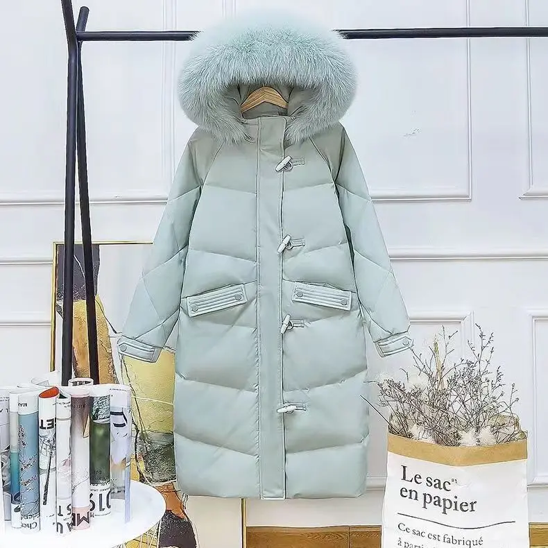 Female Parker Down Jacket Overcoat Big Fur Collar Hooded Down Jacket Winter Women Long Knee Parker Warm Down Jacket C816
Female Parker Down Jacket Overcoat Big Fur Collar Hooded Down Jacket Winter Women Long Knee Parker Warm Down Jacket C816