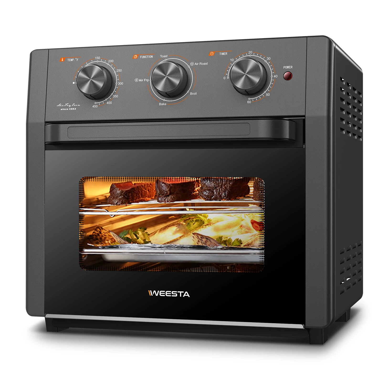 19 QT Air Fryer Oven Combo 5-In-1 Convection Toaster, Roast, Toast, Broil & Bake Function -for Cooking Chicken, Steak & Pizza
19 QT Air Fryer Oven Combo 5-In-1 Convection Toaster, Roast, Toast, Broil & Bake Function -for Cooking Chicken, Steak & Pizza