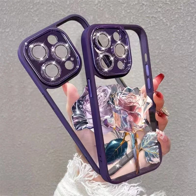 Rose phone case suitable for iPhone 11, 12, 13, 14 promax, full pack, 12 promax, with glitter lens protective film
Rose phone case suitable for iPhone 11, 12, 13, 14 promax, full pack, 12 promax, with glitter lens protective film
