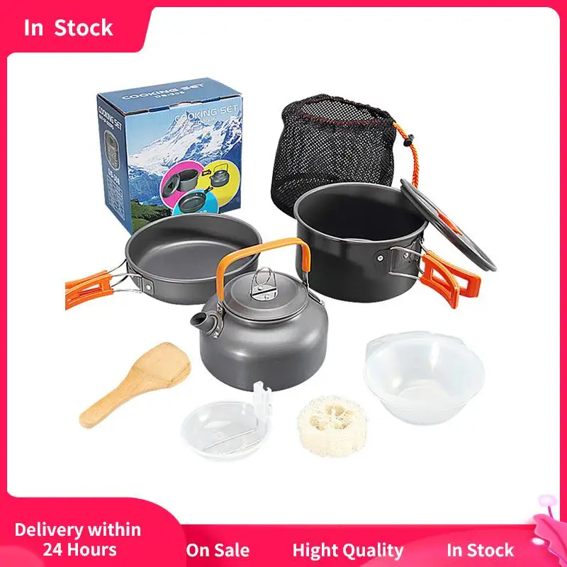 Camping Cookware Set Aluminum Nonstick Portable Outdoor Tableware Kettle Pot Cookset Cooking Pan Bowl for Hiking Barbecue Picnic
Camping Cookware Set Aluminum Nonstick Portable Outdoor Tableware Kettle Pot Cookset Cooking Pan Bowl for Hiking Barbecue Picnic