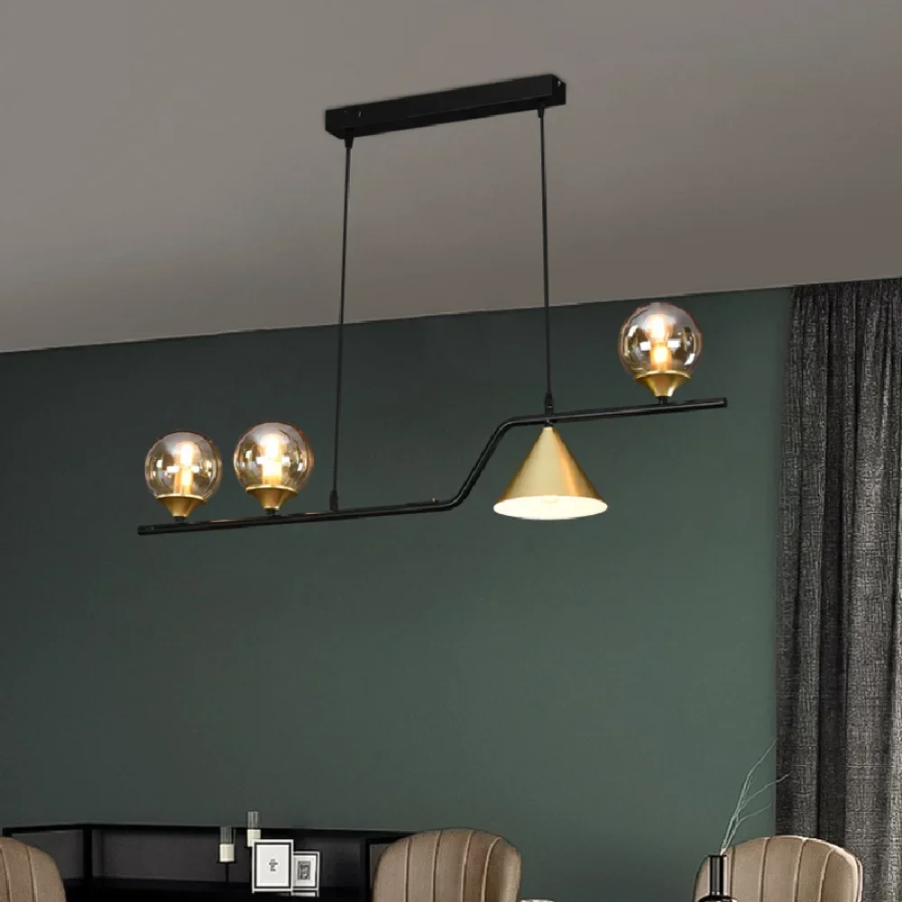 

LED Art decor pendant lamps Luxury Modern Creative Spherical Glass Long Dining Table For Living Room Kitchen Bar Cafe Hang light