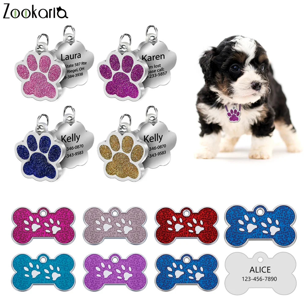 Anti-lost Custom Dog ID Tag Engraved Pet Dog Collar Accessories Personalized Cat Puppy ID Tag Stainless Steel Paw Name Cat Tags 
Anti-lost Custom Dog ID Tag Engraved Pet Dog Collar Accessories Personalized Cat Puppy ID Tag Stainless Steel Paw Name Cat Tags