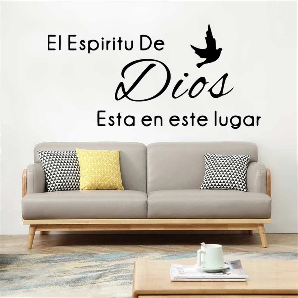 Wall Decals El Espiritu De Dios Esta En Este Lugar Spanish Quotes Stickers Vinyl Christian Livingroom Bedroom Decor Murals RU120 
Wall Decals El Espiritu De Dios Esta En Este Lugar Spanish Quotes Stickers Vinyl Christian Livingroom Bedroom Decor Murals RU120