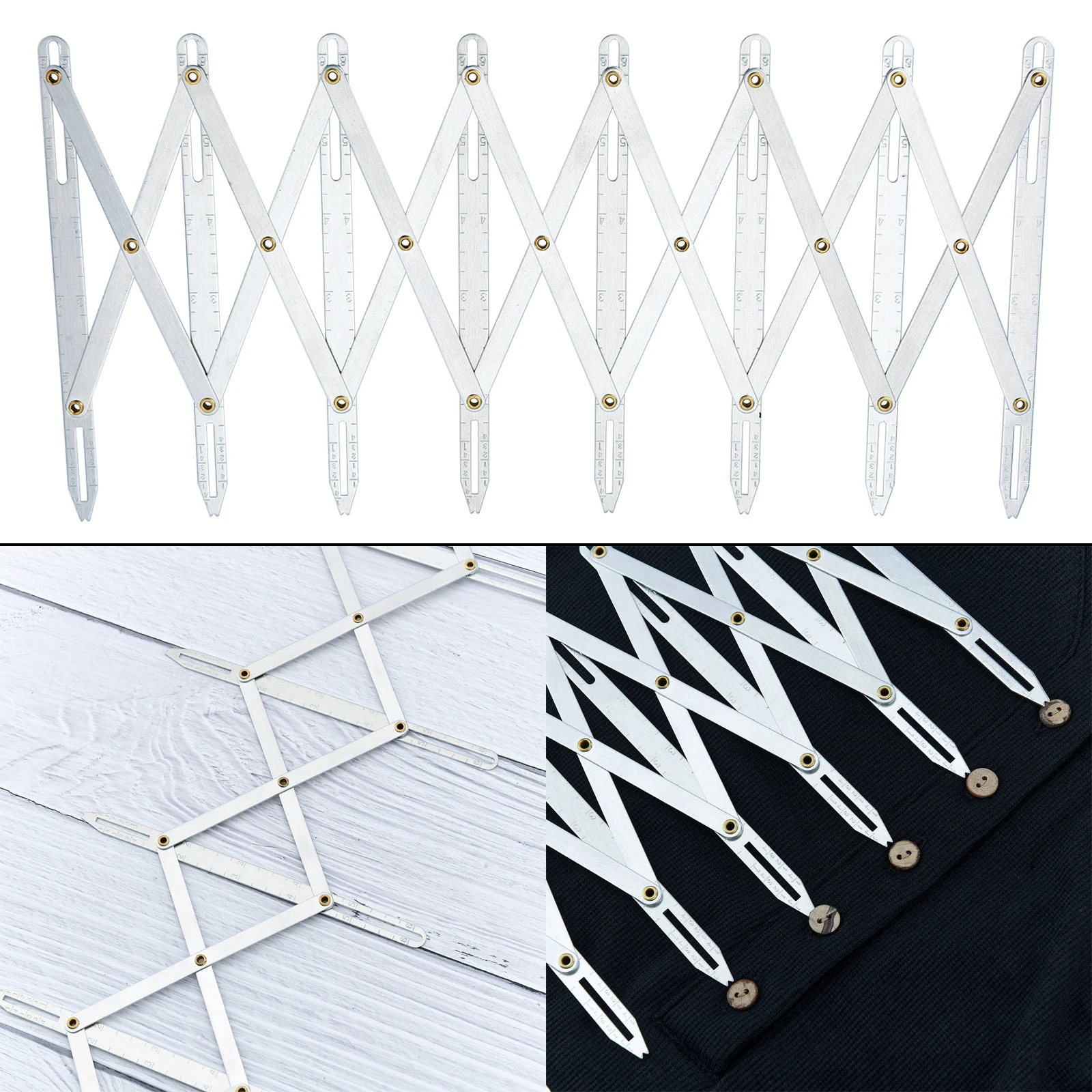 Buttonhole Spacer Expanding Crafting Guide Rule Sewing Gauge Equidistant Measuring Marking Tool for Grommet Button Holes
Buttonhole Spacer Expanding Crafting Guide Rule Sewing Gauge Equidistant Measuring Marking Tool for Grommet Button Holes