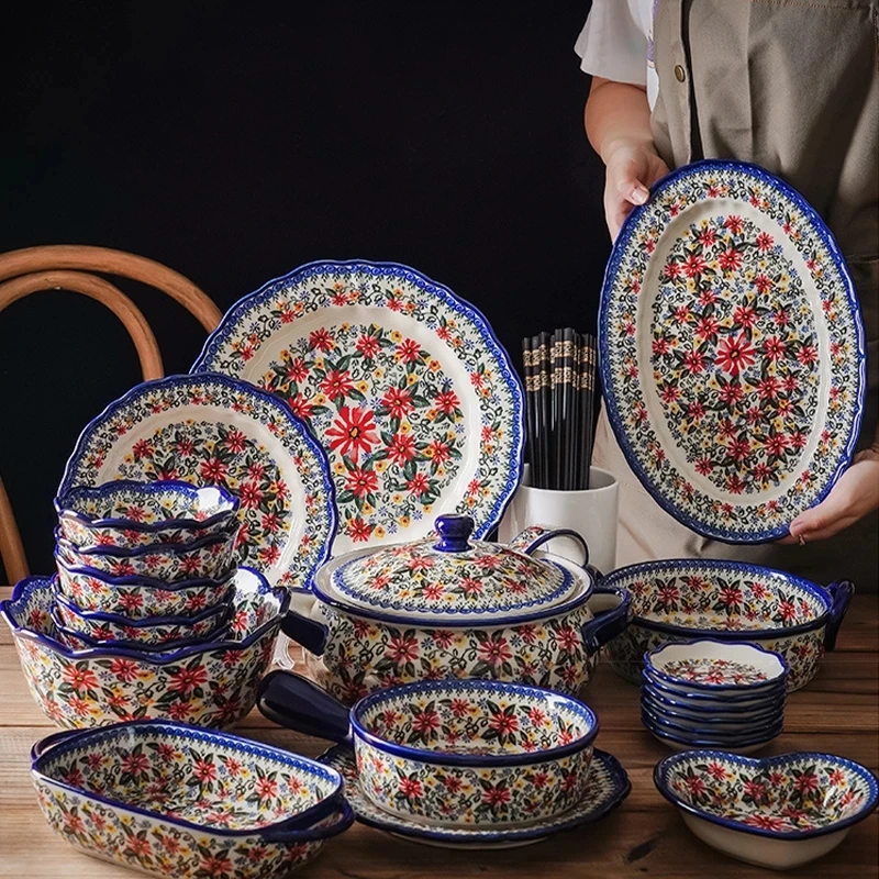 Krusoal Retro Ceramic Handle Salad Bowl Household Oven Breakfast Bake Pan Microwave Bohemia Binaural Soup In-glaze Tableware
Krusoal Retro Ceramic Handle Salad Bowl Household Oven Breakfast Bake Pan Microwave Bohemia Binaural Soup In-glaze Tableware