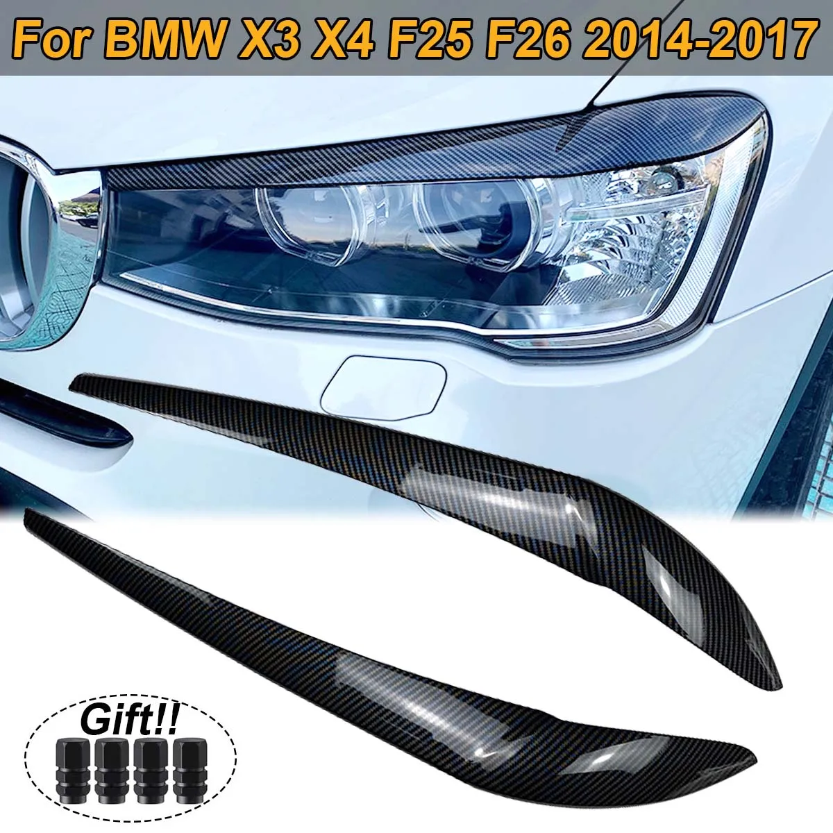 2 шт., накладки на передние фары и глаза для BMW X3, F25, X4, F26, 2014, 2015, 2016, 2017, 2018
2 шт., накладки на передние фары и глаза для BMW X3, F25, X4, F26, 2014, 2015, 2016, 2017, 2018