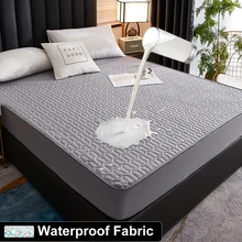 Waterproof Elastic Bed Cover Bed Sheets Pad Protector Mattress Cover Soft Queen King Solid Color Latex Mat Cover 150/160/180x200