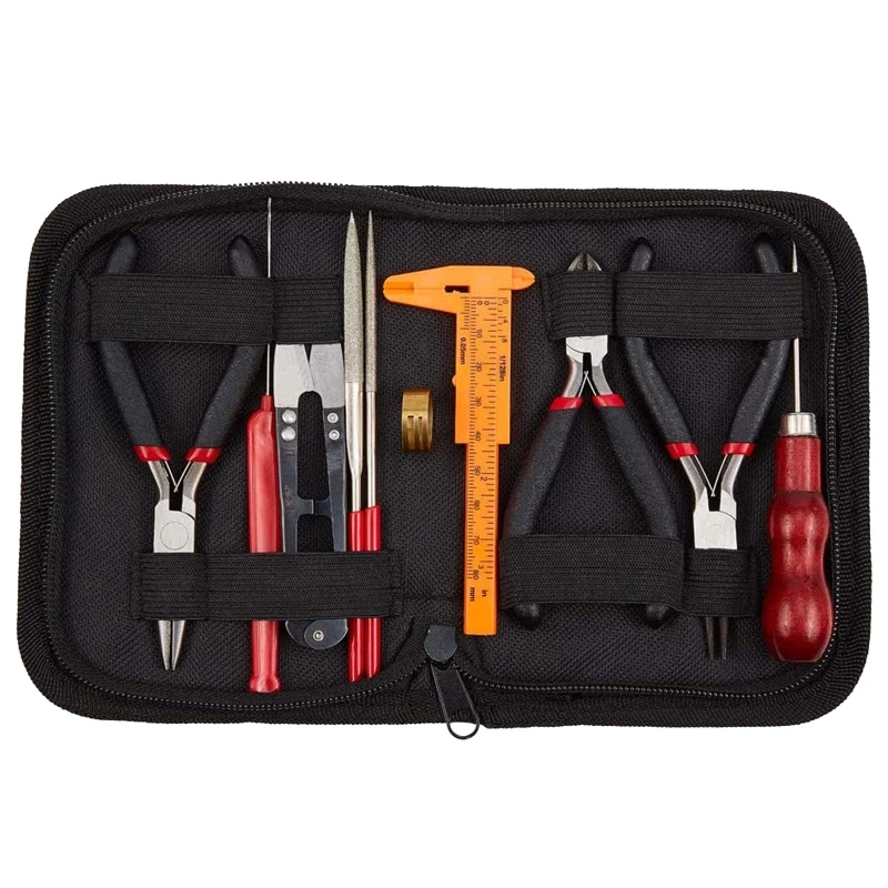 R3MC Beading Hole EnlargerTools,Wire Cutting Pliers,Round Nose Pliers,Scissors,Measuring Size,File,Jewelry Making Tools Kit
R3MC Beading Hole EnlargerTools,Wire Cutting Pliers,Round Nose Pliers,Scissors,Measuring Size,File,Jewelry Making Tools Kit