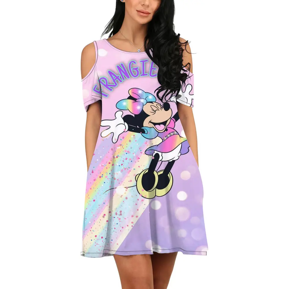 Summer 2022 Women's Beach Dress Evening Dress Short 3D Print Party Mini Disney Short Sleeve Off Shoulder Dress Sexy Minnie Dress
Summer 2022 Women's Beach Dress Evening Dress Short 3D Print Party Mini Disney Short Sleeve Off Shoulder Dress Sexy Minnie Dress