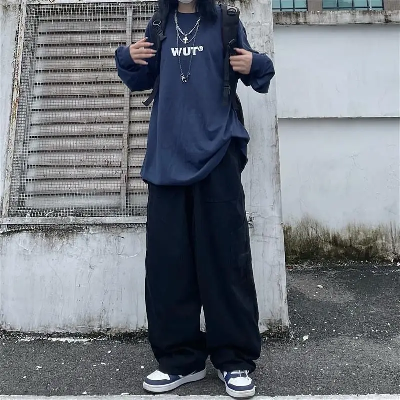 Брюки-карго женские в стиле Харадзюку винтажные мешковатые штаны хип-хоп