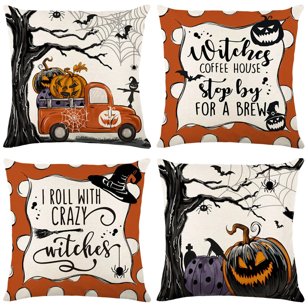 Cushion Cover Pillowcase 45cmx45cm 4pcs Comfortable Flax Halloween Invisible Zip Linen Throw Multi-Color Brand New
Cushion Cover Pillowcase 45cmx45cm 4pcs Comfortable Flax Halloween Invisible Zip Linen Throw Multi-Color Brand New