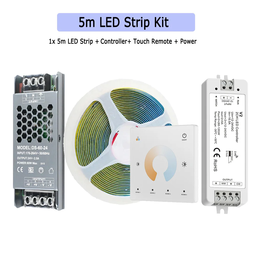 CENFAYA Светодиодная лента COB 24В гибкая 5м/10м/20м диммируемая 2700K-6500K
CENFAYA Светодиодная лента COB 24В гибкая 5м/10м/20м диммируемая 2700K-6500K