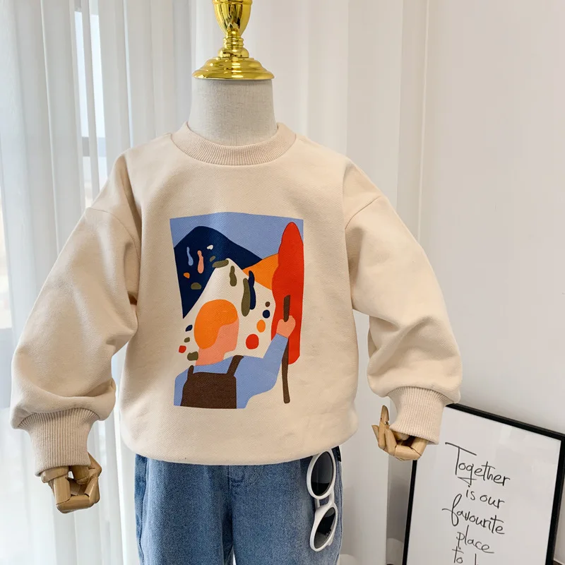 Casual Loose Tops Children Trendy Fashion Simple Cotton Long-sleeved T Shirts Boys Girls New Design Brand Printed Sweatshirts
Casual Loose Tops Children Trendy Fashion Simple Cotton Long-sleeved T Shirts Boys Girls New Design Brand Printed Sweatshirts