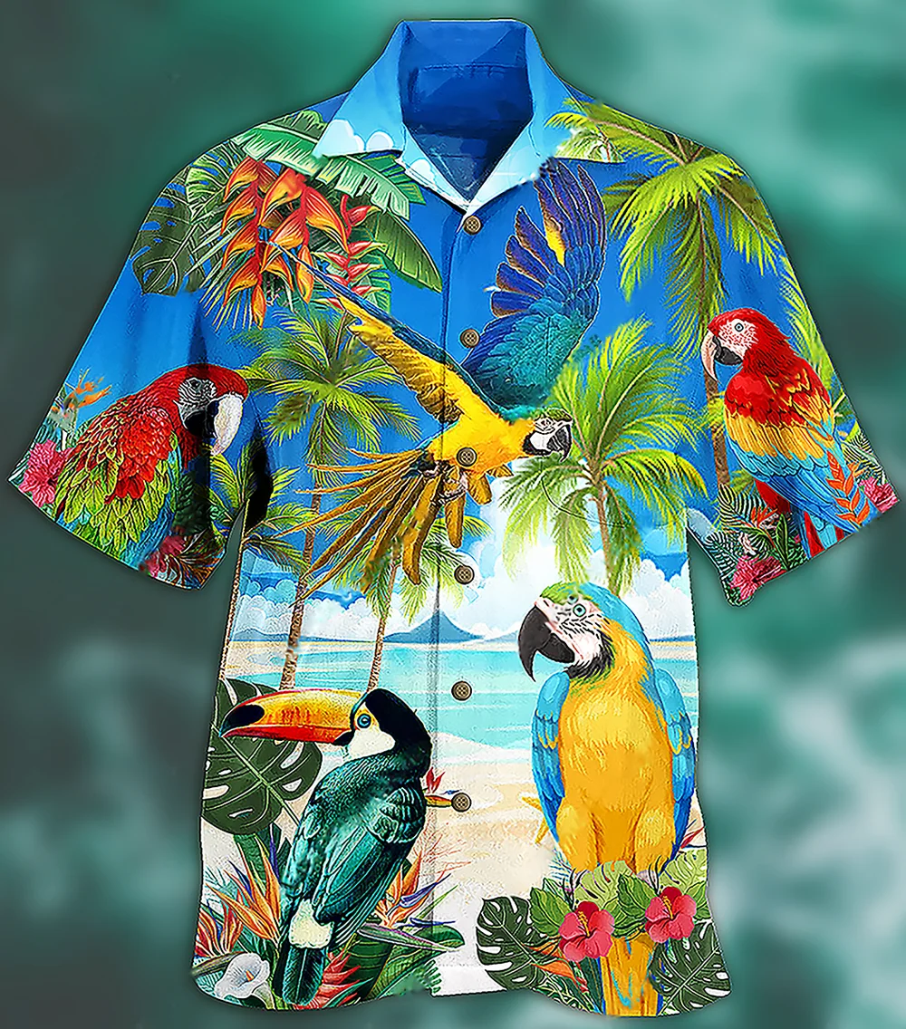 New Men's Shirt Kawaii Parrot Tops Short-sleeved Button Cuban Shirts Oversized Hawaiian 3d Summer Street Style
New Men's Shirt Kawaii Parrot Tops Short-sleeved Button Cuban Shirts Oversized Hawaiian 3d Summer Street Style