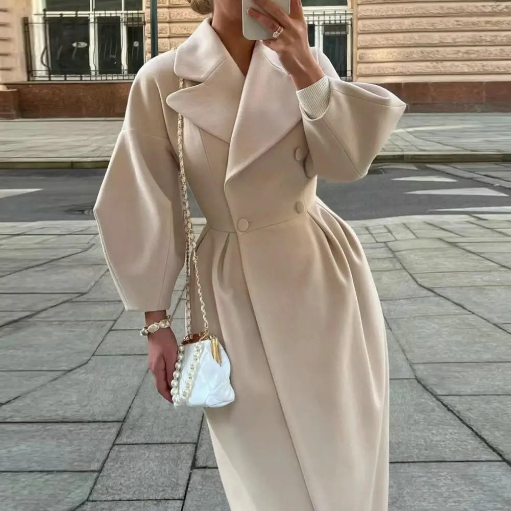 Autumn Lantern Sleeve Women Woolen Coat Lapel Double-Breasted Office Lady Long Jackets Windbreaker Thick Streetwear Female Coats
Autumn Lantern Sleeve Women Woolen Coat Lapel Double-Breasted Office Lady Long Jackets Windbreaker Thick Streetwear Female Coats