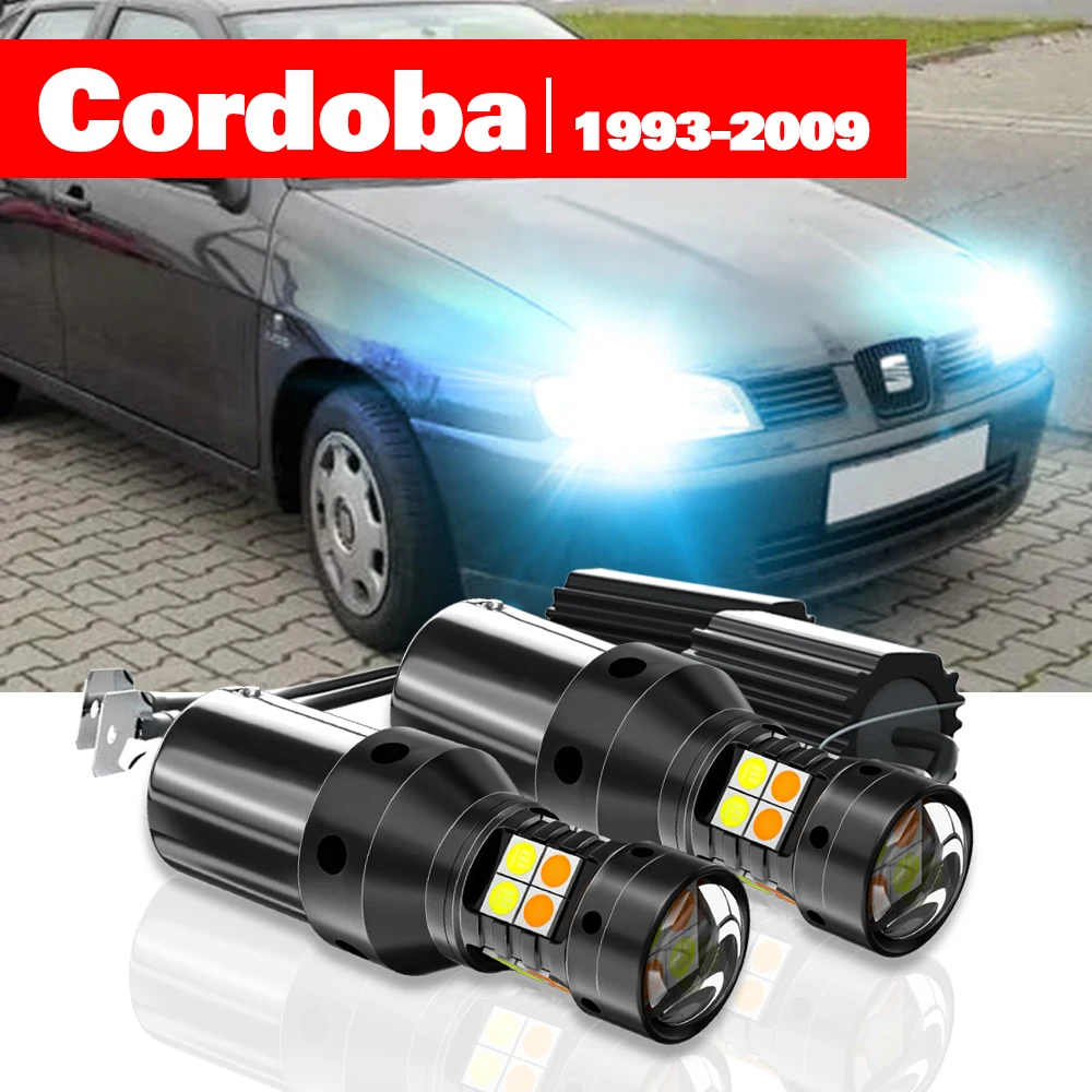 

For Seat Cordoba 6K 6L 1993-2009 Accessories 2pcs LED Dual Mode Turn Signal+Daytime Running Light DRL 2004 2005 2006 2007 2008