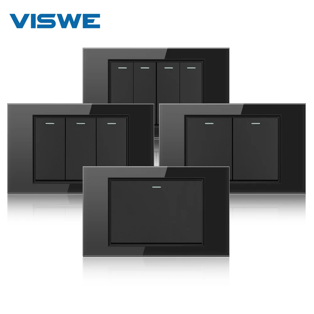 VISWE light switch brazil home appliance wall switch Tempered Glass white black grey color
VISWE light switch brazil home appliance wall switch Tempered Glass white black grey color