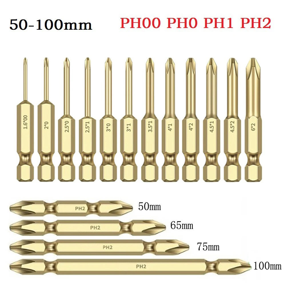 16pcs Screwdriver Bit Set 1/4 Hex Shank Screwdriver Bit PH00 PH0 PH1 PH2 Electric Impact Screwdriver Drill Tools 50/65/75/100mm
16pcs Screwdriver Bit Set 1/4 Hex Shank Screwdriver Bit PH00 PH0 PH1 PH2 Electric Impact Screwdriver Drill Tools 50/65/75/100mm
