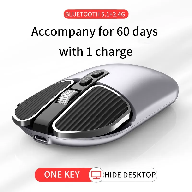 Bluetooth 5.1+2.4G Wireless Dual Mode Rechargeable Mouse Optical USB mice for PC/Mac/Laptop/IPad/Phone /Notebook/Android Tablet
Bluetooth 5.1+2.4G Wireless Dual Mode Rechargeable Mouse Optical USB mice for PC/Mac/Laptop/IPad/Phone /Notebook/Android Tablet