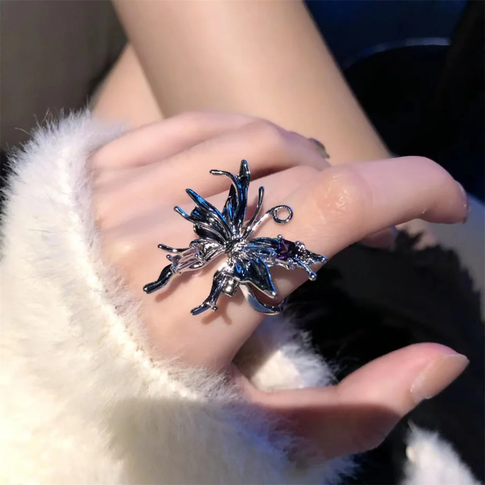 NCEE Vintage Punk Metal Large Butterfly Rings for Women Exaggerated Liquid Butterfly Open Adjustable Insect Rings Y2K Jewelry
NCEE Vintage Punk Metal Large Butterfly Rings for Women Exaggerated Liquid Butterfly Open Adjustable Insect Rings Y2K Jewelry