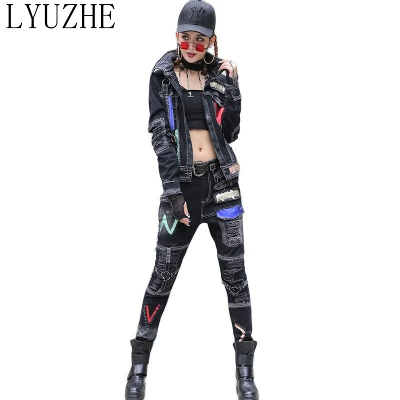 LYUZHE Fashion Stitching Contrast Color Short Denim Jacket + Jeans 2023 Spring Autumn Slim Black Denim Sets Women ZWL3004A
LYUZHE Fashion Stitching Contrast Color Short Denim Jacket + Jeans 2023 Spring Autumn Slim Black Denim Sets Women ZWL3004A