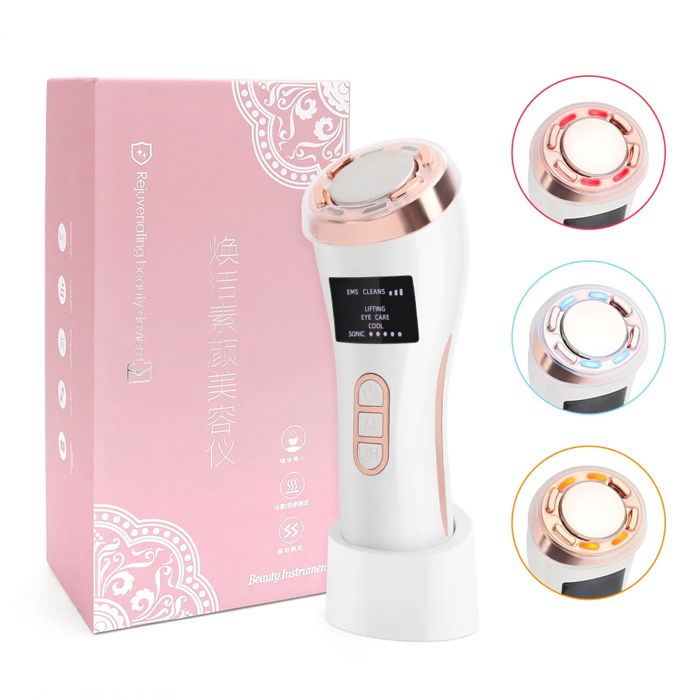 EMS Beauty Instrument Face Lifting Heat Cool Red Blue Orange Light Face Cleaner Deep Cleansing Home Skincare Device Face Massage
EMS Beauty Instrument Face Lifting Heat Cool Red Blue Orange Light Face Cleaner Deep Cleansing Home Skincare Device Face Massage