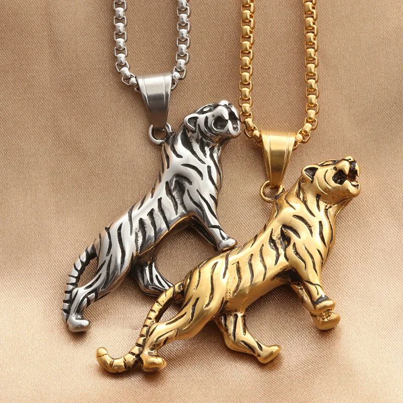 Fashion jewelry titanium steel tiger pendant necklace for men, retro accessories stainless steel trendy domineering men chain
Fashion jewelry titanium steel tiger pendant necklace for men, retro accessories stainless steel trendy domineering men chain