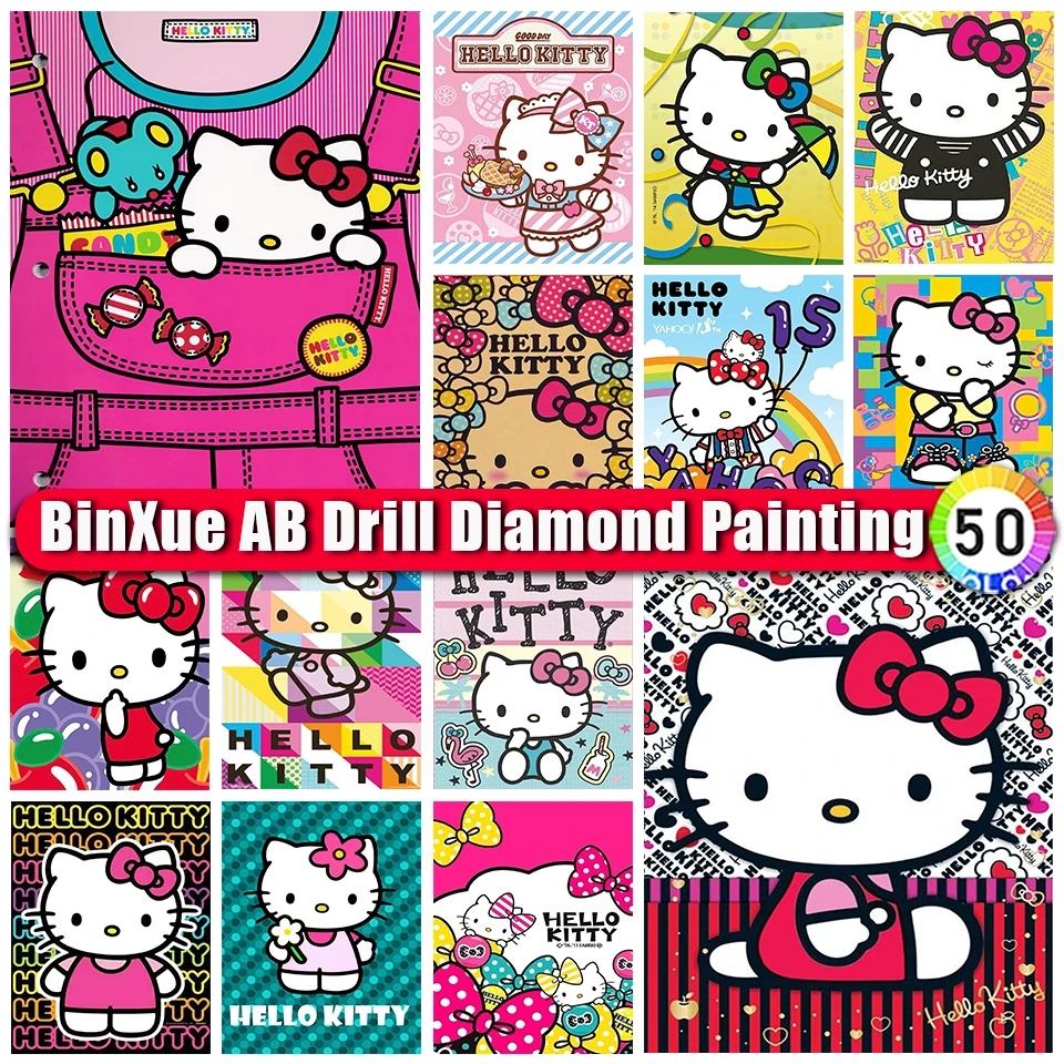 BinXue Cartoon Hello Kitty AB Diamond Painting Kit Cute Cat Rhinestone Picture Love Bow Knot Kawaii Handmade DIY Mosaic Art Gift
BinXue Cartoon Hello Kitty AB Diamond Painting Kit Cute Cat Rhinestone Picture Love Bow Knot Kawaii Handmade DIY Mosaic Art Gift