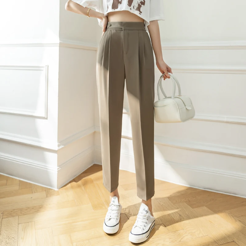 New pure color suit pants summer women slim nine point trousers small leg pants casual pants straight pipe pants 80F, 328-6
New pure color suit pants summer women slim nine point trousers small leg pants casual pants straight pipe pants 80F, 328-6