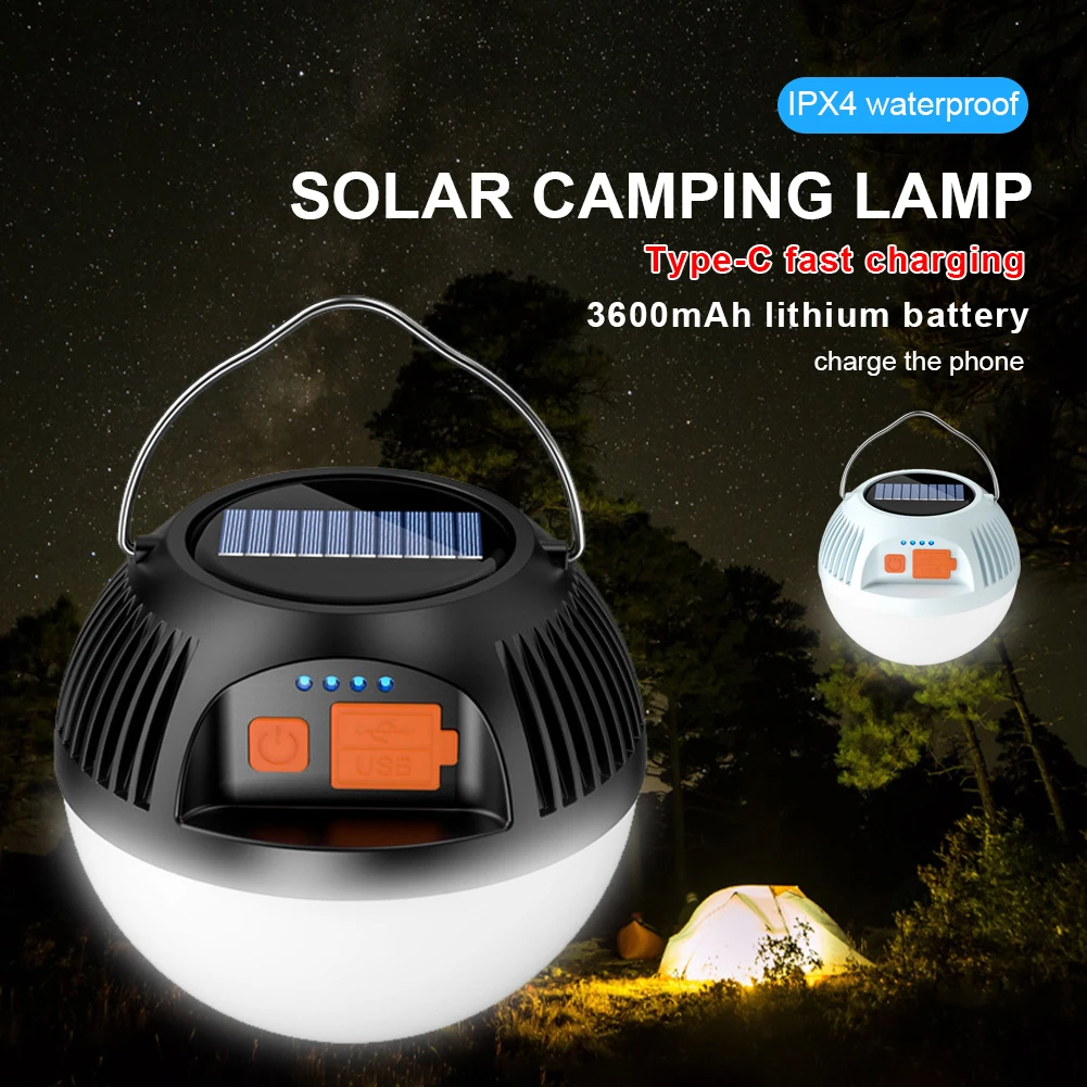 Solar Camping Light USB Rechargeable Emergency Lights Outdoor Bulb Portable Tent Lamp Lighting Battery Lantern BBQ Camping Light
Solar Camping Light USB Rechargeable Emergency Lights Outdoor Bulb Portable Tent Lamp Lighting Battery Lantern BBQ Camping Light