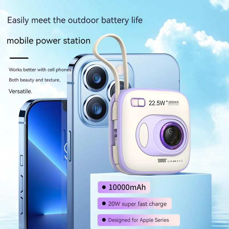 Mini Power Bank 10000mAh 20W Fast Charging Portable Powerbank Battery Charger with type C cable For iPhone/Android
Mini Power Bank 10000mAh 20W Fast Charging Portable Powerbank Battery Charger with type C cable For iPhone/Android