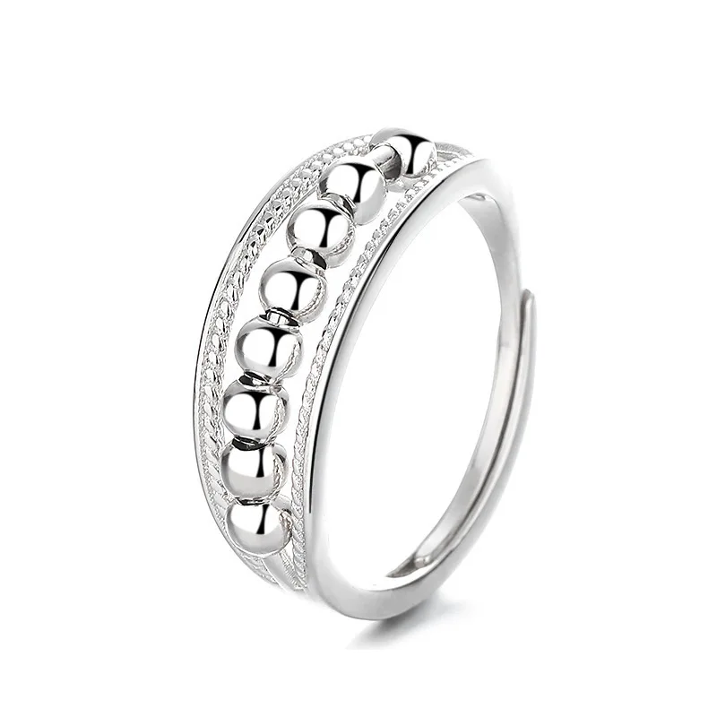 S925 sterling silver decompression beads round pearl ring open ring romantic holiday gift for men and women
S925 sterling silver decompression beads round pearl ring open ring romantic holiday gift for men and women