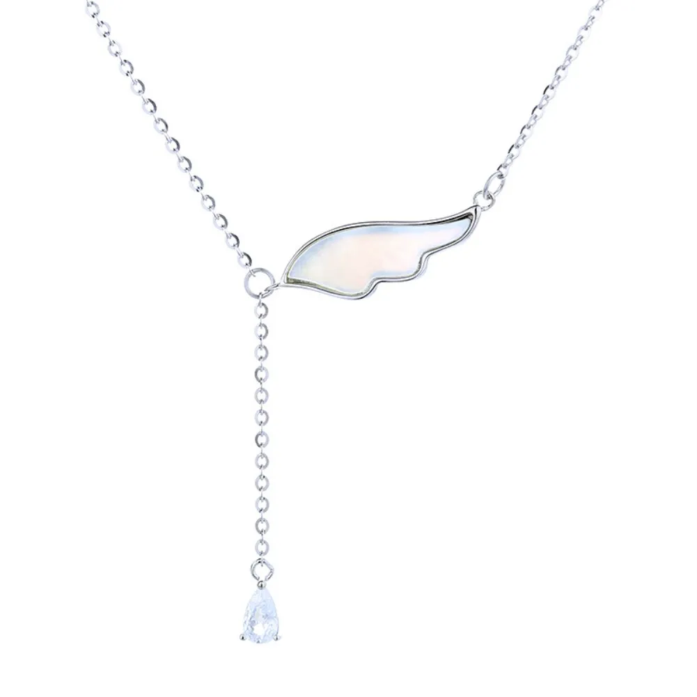 Silver Necklace Female Angel Wings White Shell Pendant Korean Version of The Niche Elegant Temperament Fringed Collarbone Chain
Silver Necklace Female Angel Wings White Shell Pendant Korean Version of The Niche Elegant Temperament Fringed Collarbone Chain