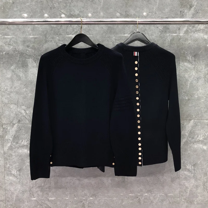 2023 Fashion Luxury Brand TB Sweaters Men Slim O-Neck Pullovers Clothing Buttons On Back Wool Solid Autumn Winter Casual Coat
2023 Fashion Luxury Brand TB Sweaters Men Slim O-Neck Pullovers Clothing Buttons On Back Wool Solid Autumn Winter Casual Coat