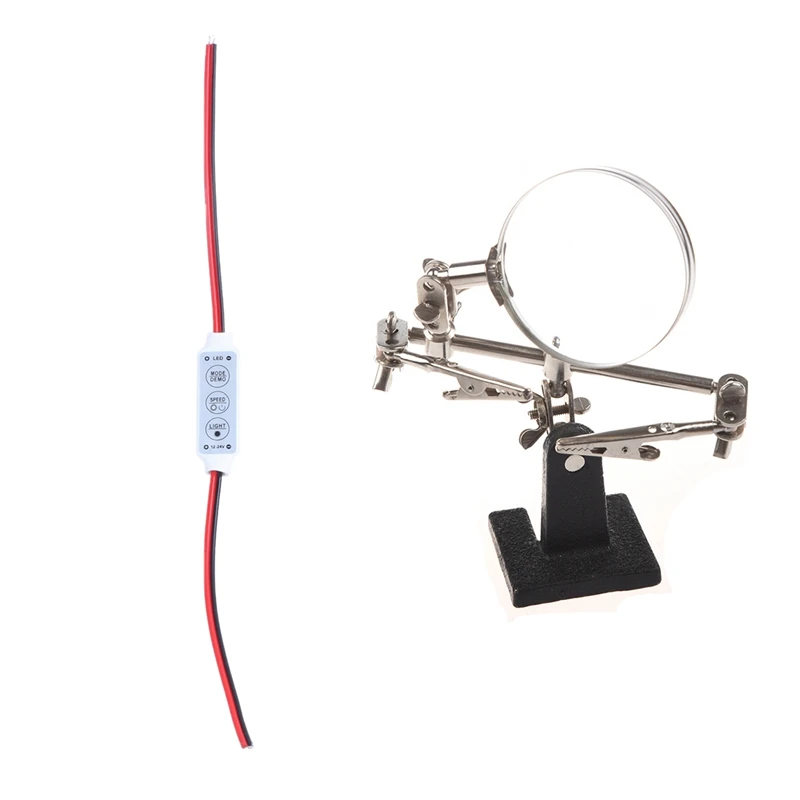 Hot YO-1Pcs Magnifying Glass Third Hand Soldering Soldering Iron Stand Helping Magnifying Tool With A Silver Clip & 1Pcs LED Dim
Hot YO-1Pcs Magnifying Glass Third Hand Soldering Soldering Iron Stand Helping Magnifying Tool With A Silver Clip & 1Pcs LED Dim