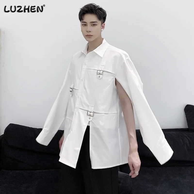 LUZHEN, осенняя однотонная дизайнерская рубашка с рукавом-фонариком, мужские повседневные топы в стиле High Street, модные красивые свободные топы 2023, 686b02
LUZHEN, осенняя однотонная дизайнерская рубашка с рукавом-фонариком, мужские повседневные топы в стиле High Street, модные красивые свободные топы 2023, 686b02