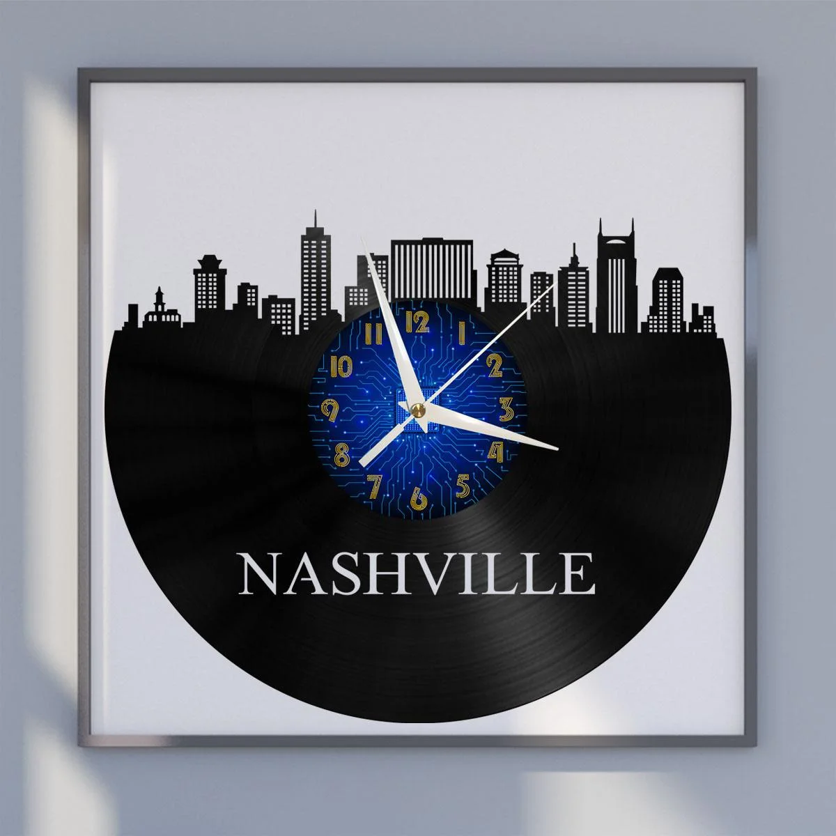 Nashville City Vinyl Wall Clock, Vinyl Record Clock Wall Art Silent & Non-ticking
Nashville City Vinyl Wall Clock, Vinyl Record Clock Wall Art Silent & Non-ticking