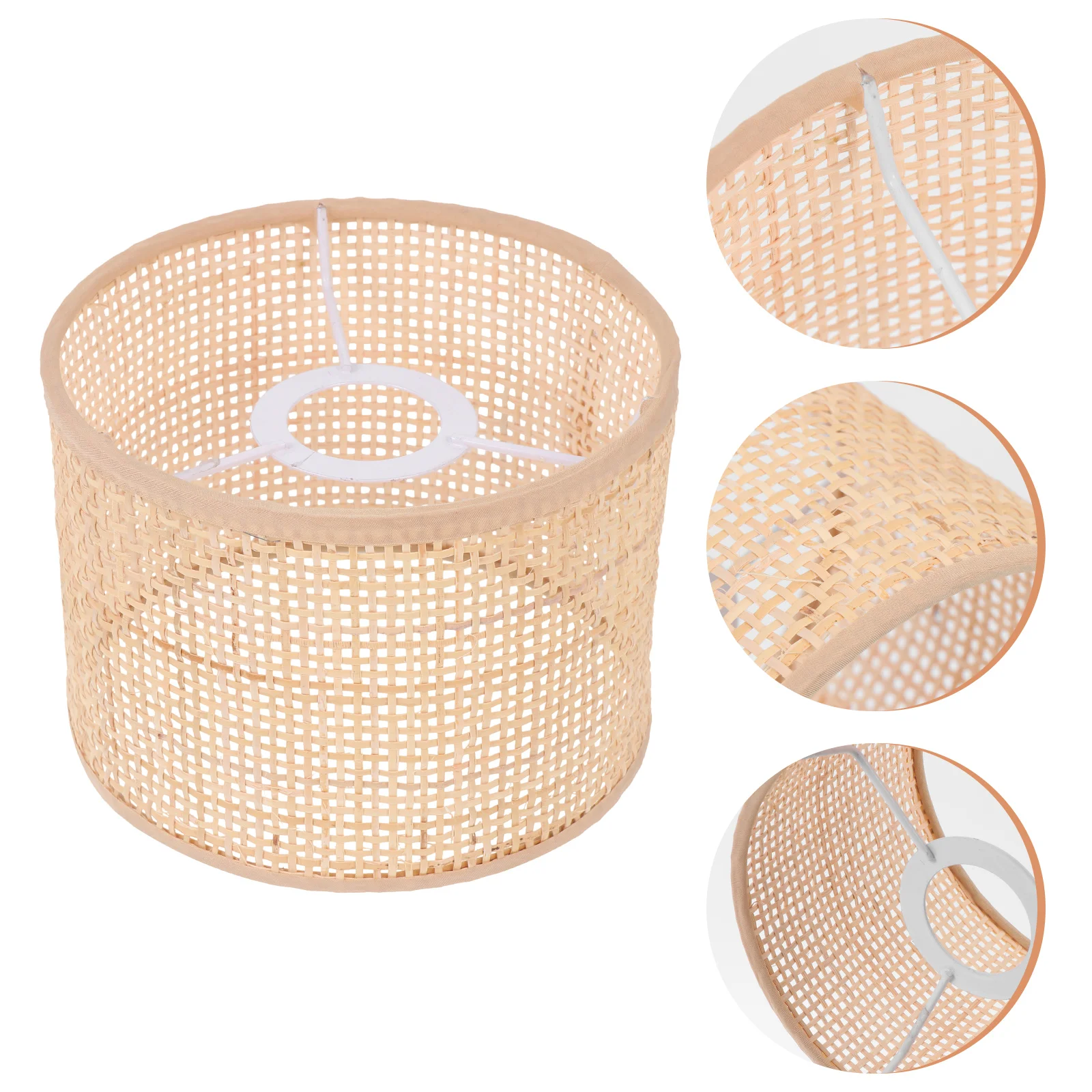 

Woven Lampshade Rattan Weaving Craft Decor Decorative DIY Vintage Light Adornment Accessory Unique