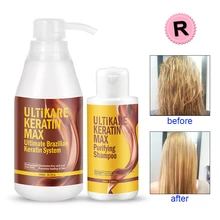 Hot Sale Hair Care Products 300ml Keratin Treatment 100ml Purifying Shampoo Straighten Smoothing Shinning Cruly Hair Free Gifts