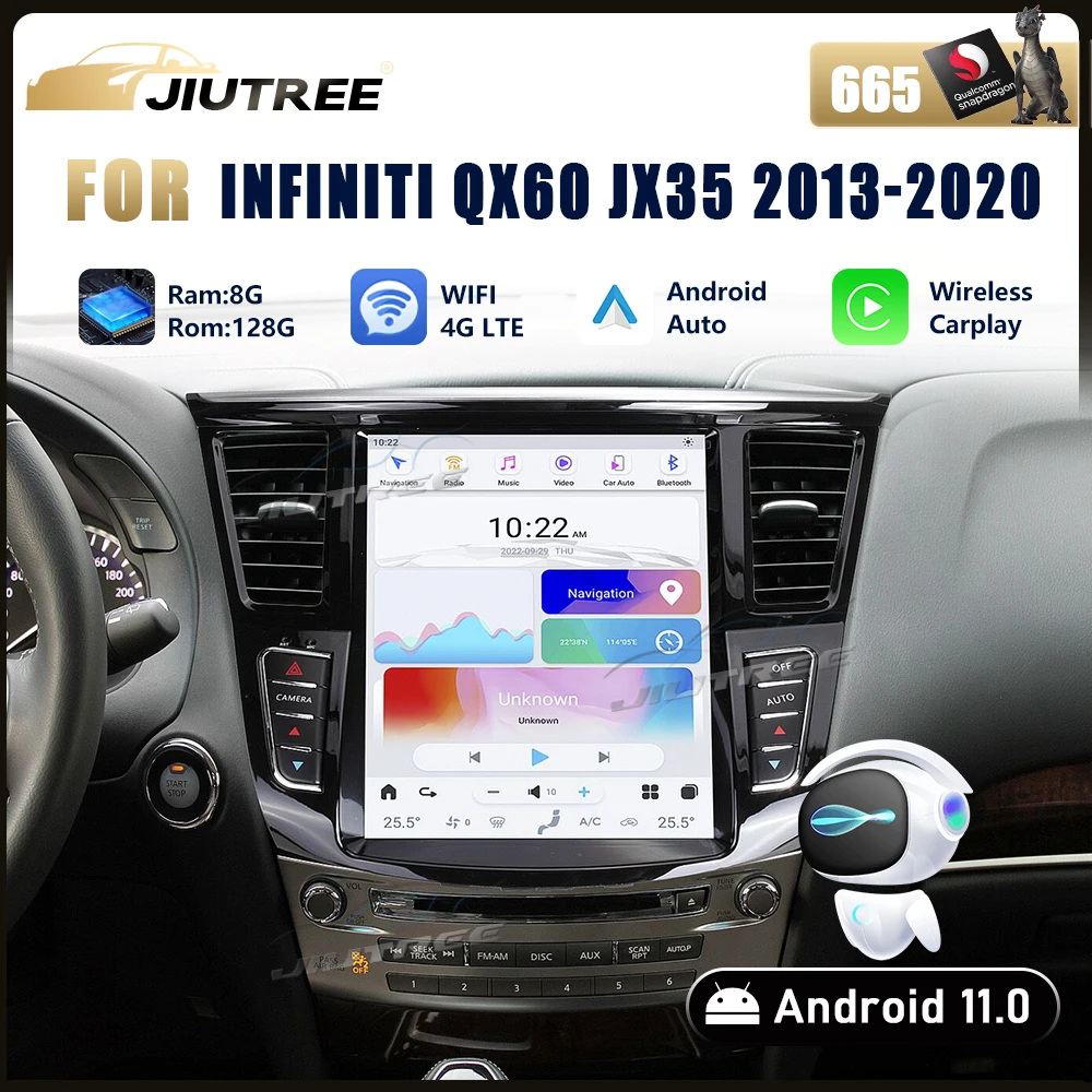 Головное устройство Android 11 для Infiniti QX60 JX35 2011-2020 12 1-дюймовый автомобильный