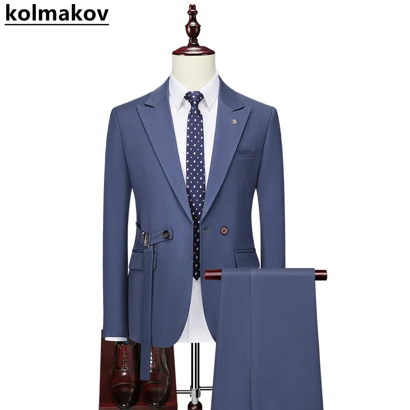 2022 Spring and Autumn New Men's Classic Fashion Solid Color Single Breasted Two-Piece Suit Men's Slim Leisure High Quality Suit
2022 Spring and Autumn New Men's Classic Fashion Solid Color Single Breasted Two-Piece Suit Men's Slim Leisure High Quality Suit