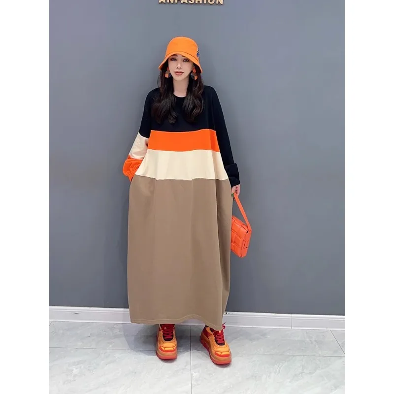 SuperAen 2023 Winter New Korean Style Color Block New Design Long Sleeve Oversize Long Dress for Women
SuperAen 2023 Winter New Korean Style Color Block New Design Long Sleeve Oversize Long Dress for Women