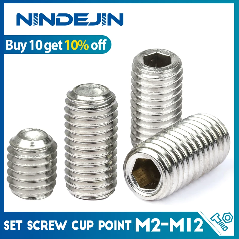 NINDEJIN набор винтов с шестигранной головкой из нержавеющей стали M2-M10 
NINDEJIN набор винтов с шестигранной головкой из нержавеющей стали M2-M10