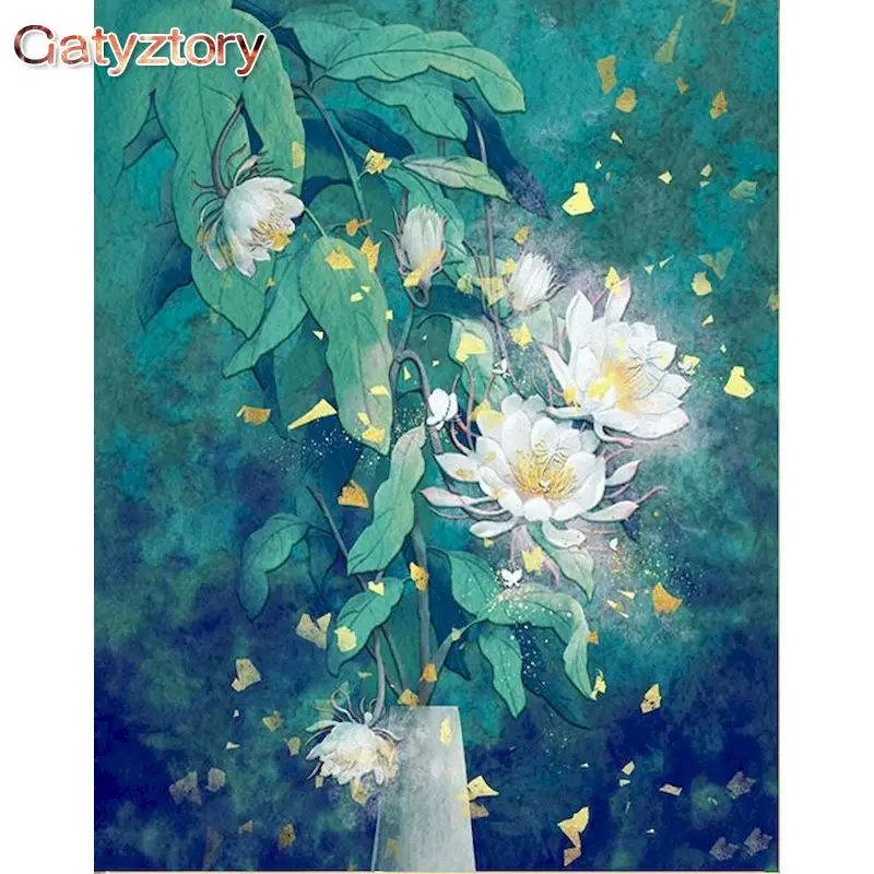 

GATYZTORY 60x75cm Painting By Numbers Frameless Picture Drawing Flowers Scenery DIY Coloring By Numbers Adults Crafts Home Decor