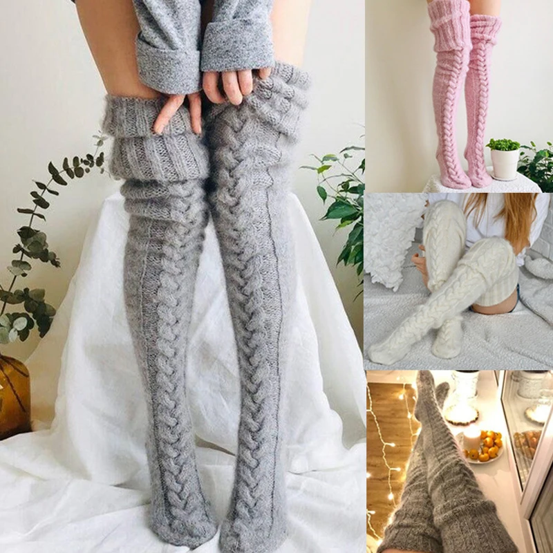 Autumn Winter Knitted Wool Stockings Women Solid Color Soft Over Knee Socks Knee Length Stockings Thick Lengthened Stockings
Autumn Winter Knitted Wool Stockings Women Solid Color Soft Over Knee Socks Knee Length Stockings Thick Lengthened Stockings