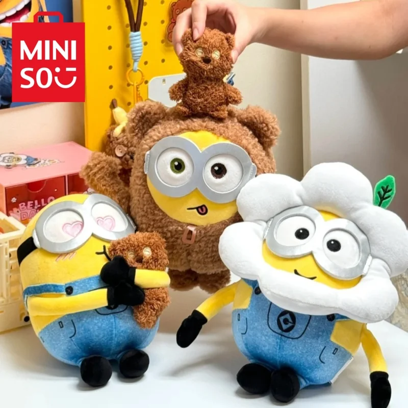 Новая периферическая пушистая Подушка Miniso Minions Bob + Tim Series декоративная мультяшная