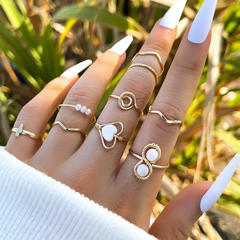 Trendy Gold Color Rings Set Shine Pearl Open Wave Rings Gift for Women Bohemia Vintage Finger Jewelry Party Rings
Trendy Gold Color Rings Set Shine Pearl Open Wave Rings Gift for Women Bohemia Vintage Finger Jewelry Party Rings