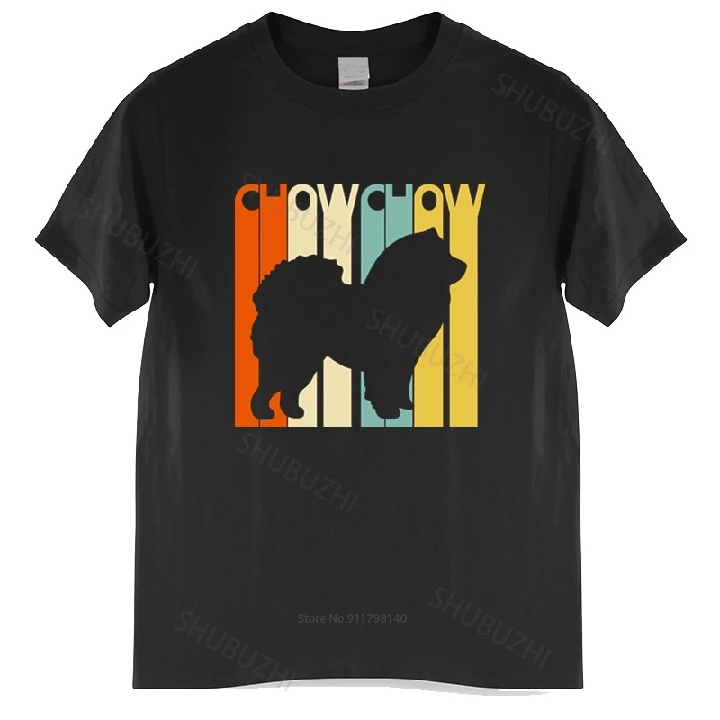 

Cotton Tshirt Men Crew Neck Tops Men t-shirt Vintage 1970s Chow Chow Dog Owner Gift tshirt Cotton Brand T-shirt